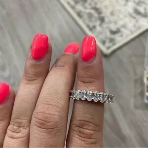 3/$25 ✺ Silver CZ Diamond Eternity Band Size 8